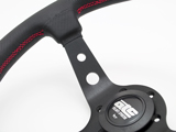 atc ステアリング RALLYE CONE 95 ブラックエアレザー/レッドステッチ